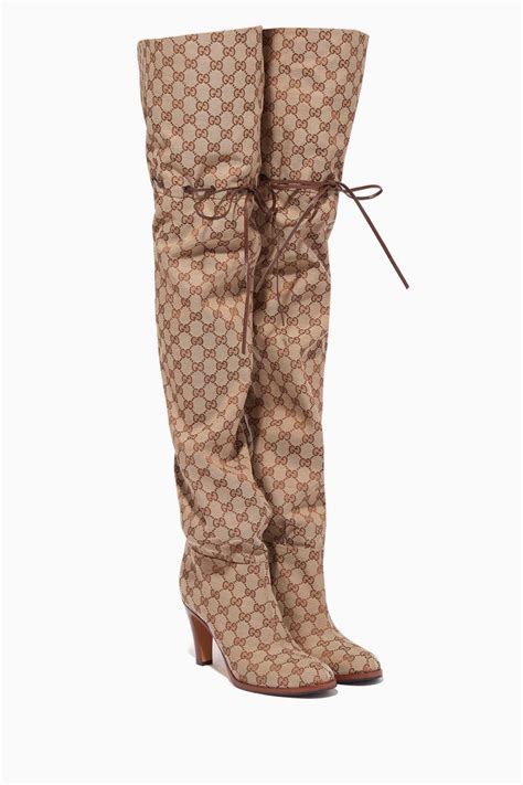 gucci gg thigh high boots|Gucci snakeskin boots.